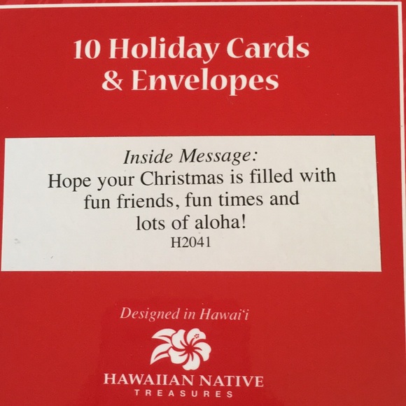 🦄 10 Holiday cards and envelopes, Hawaiian Christmas tree - Picture 3 of 3
